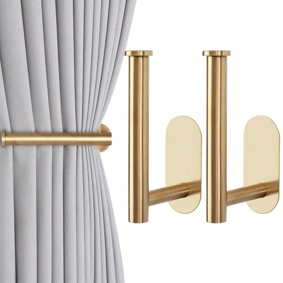 Ever Blooming 2 Packs Adhesive Curtain Tie Backs, Curtain Hooks, No Drill Curtain Rope Holders