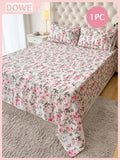 1pc Bed Sheet - 100% Lightweight Soft Polyester Fabric, Floral Print Bed Cover, Breathable Bedding, Cute Bedroom Decor Bed Cover, Guest Room, Master Bedroom